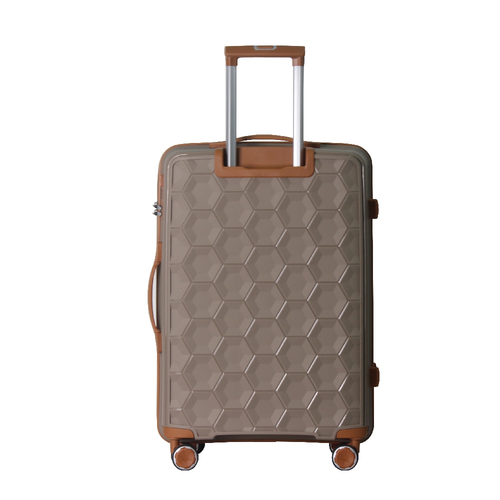3-Piece Luggage Set Travel Lightweight Suitcases With Rolling Wheels, TSA Lock & Moulded Corner, Carry On Luggages For Business, Trip, (20"/24"/28"), Brown_voghion.com